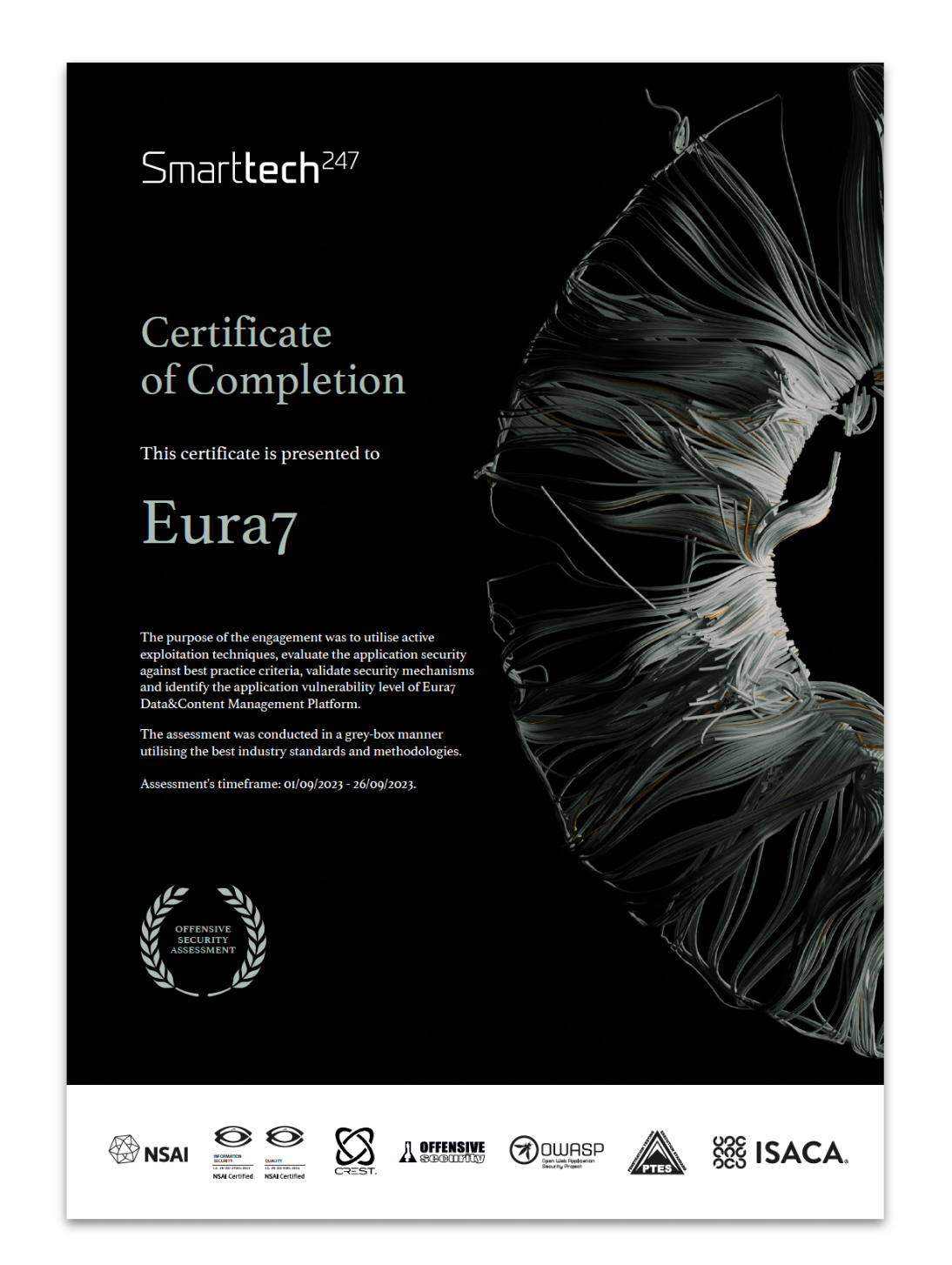 Eura7 DCMP cybersecurity certificate